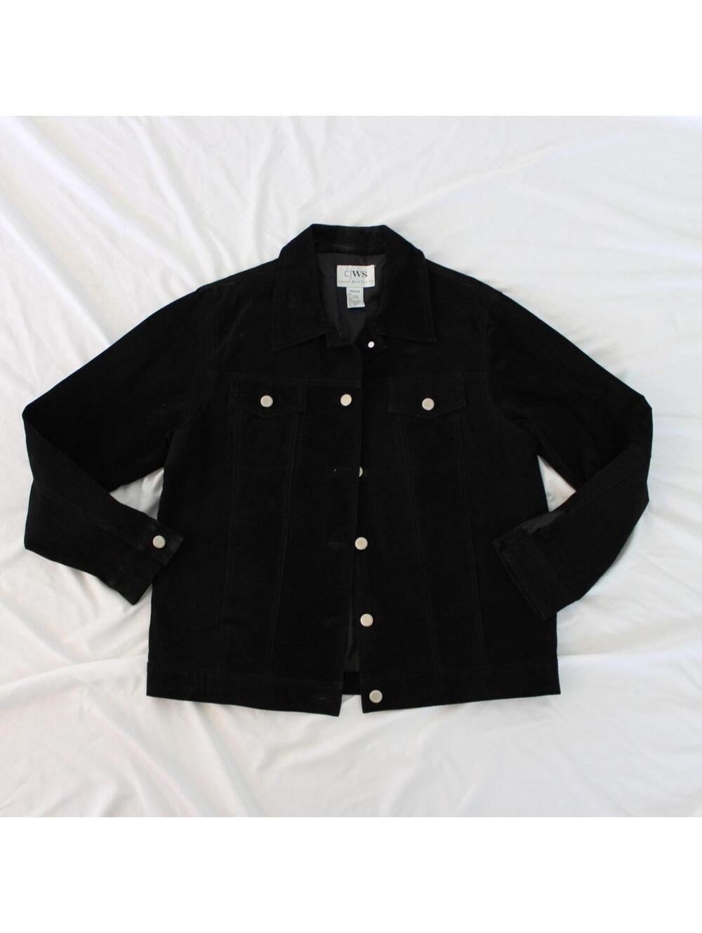 Vintage Casual Work Styles Black Suede Leather Jacket. 100% leather